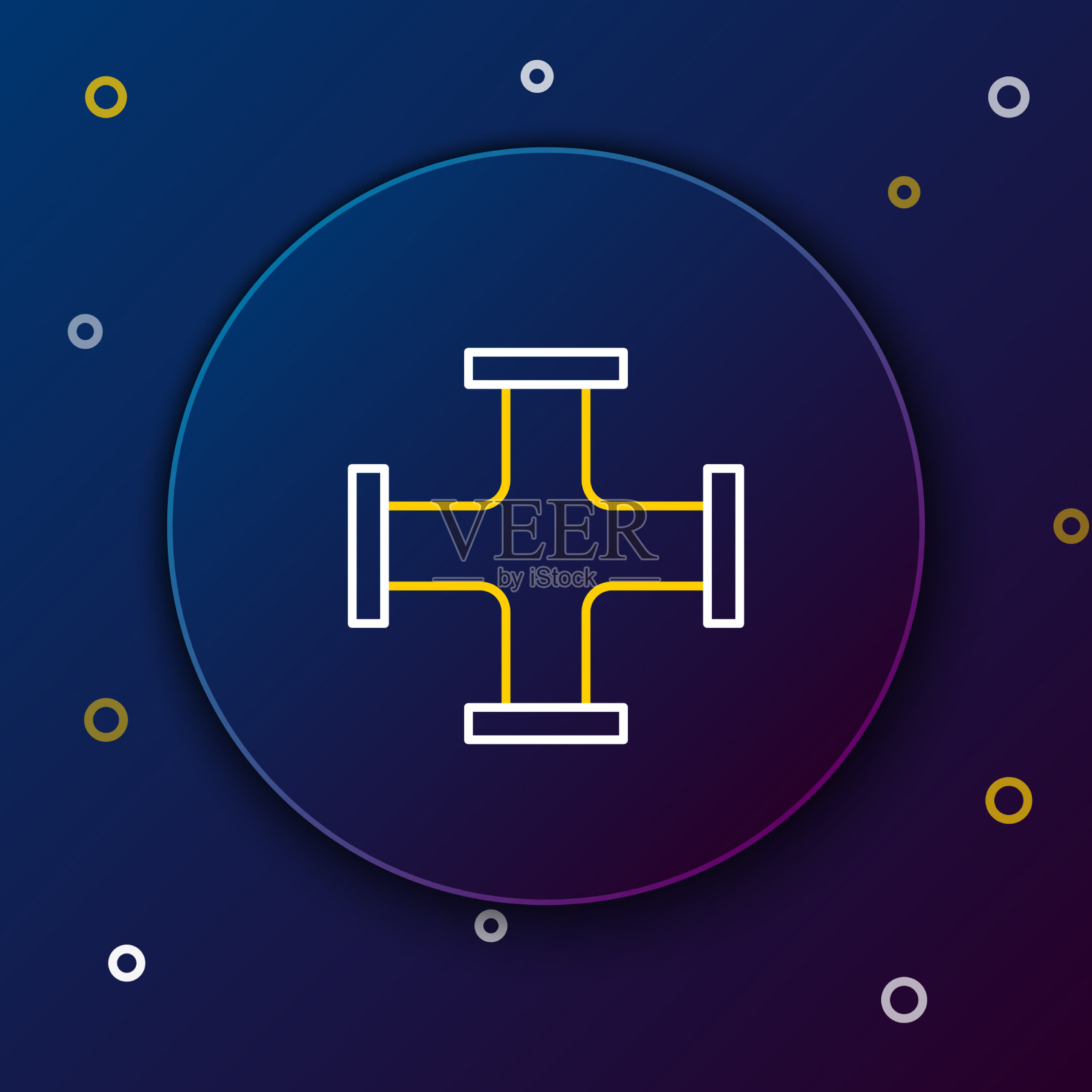 线业金属管道图标孤立在蓝色图标素材