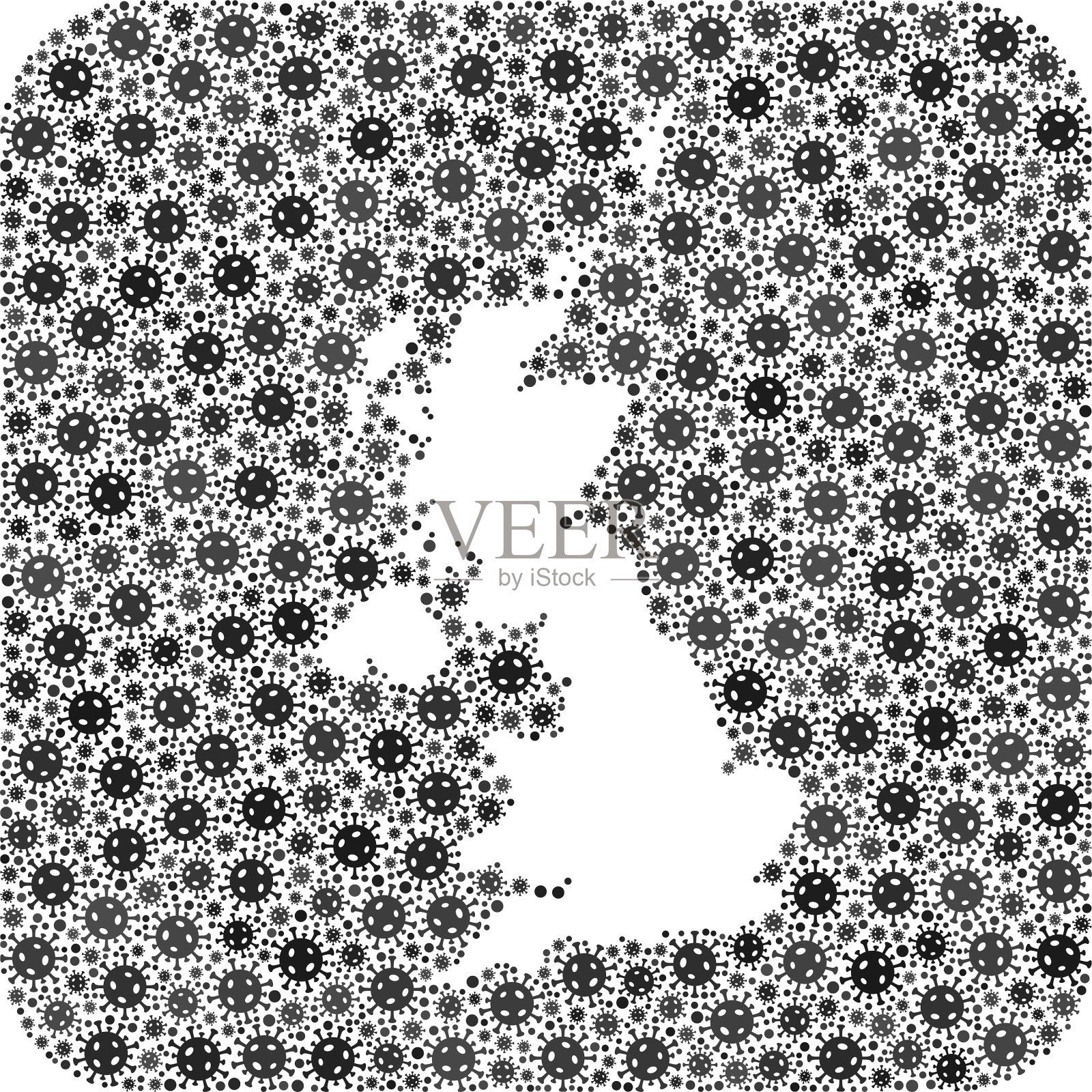 地图英国- covid拼贴与孔插画图片素材