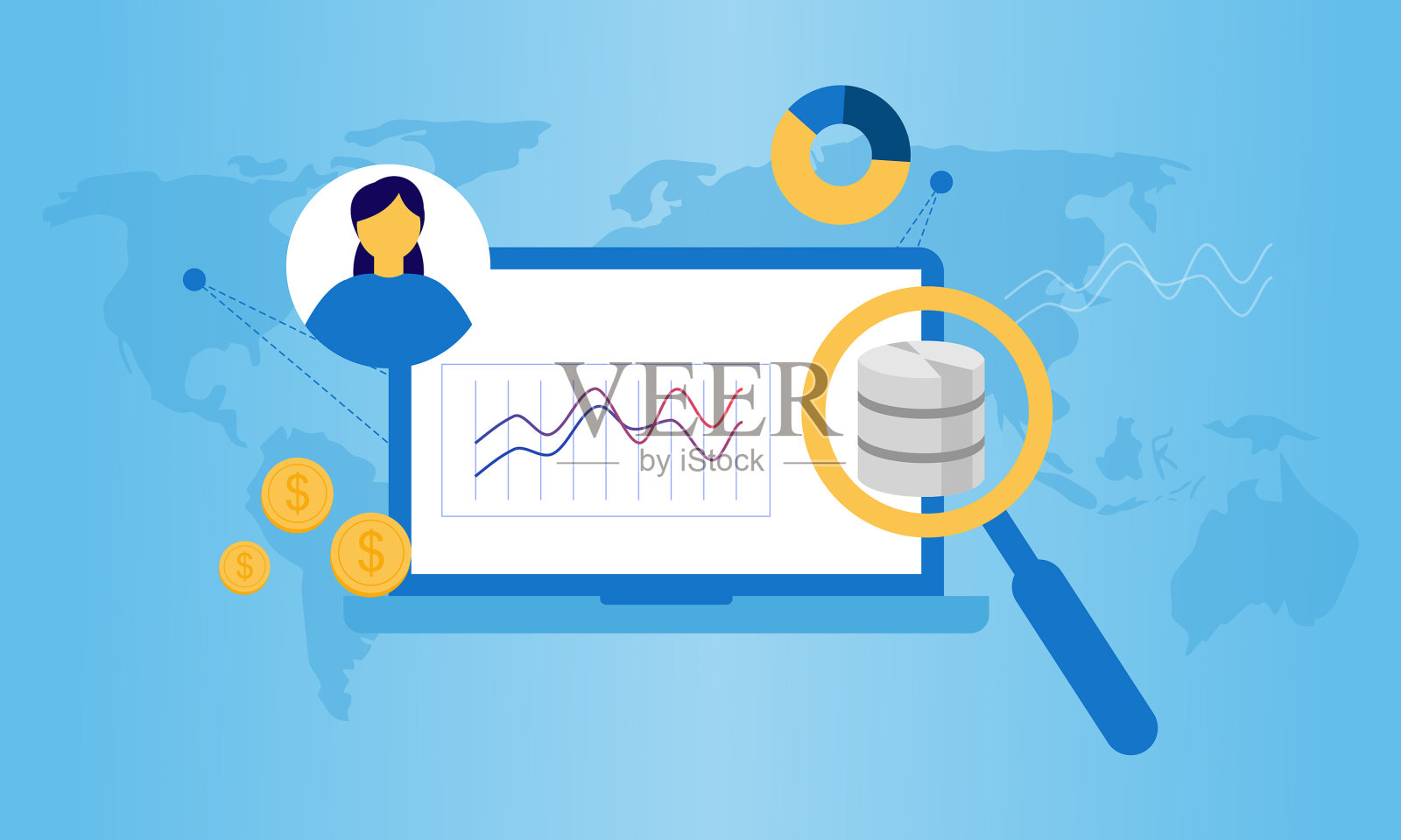 平面设计概念商业智能插画图片素材