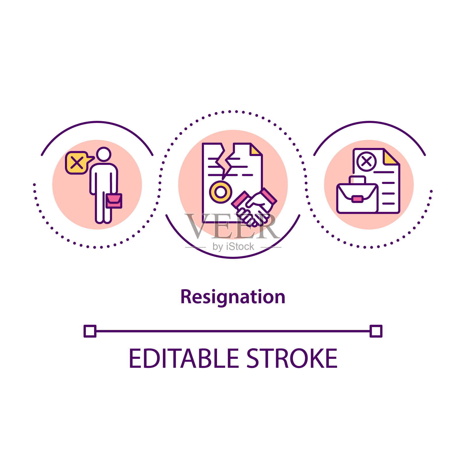 辞职概念图标插画图片素材