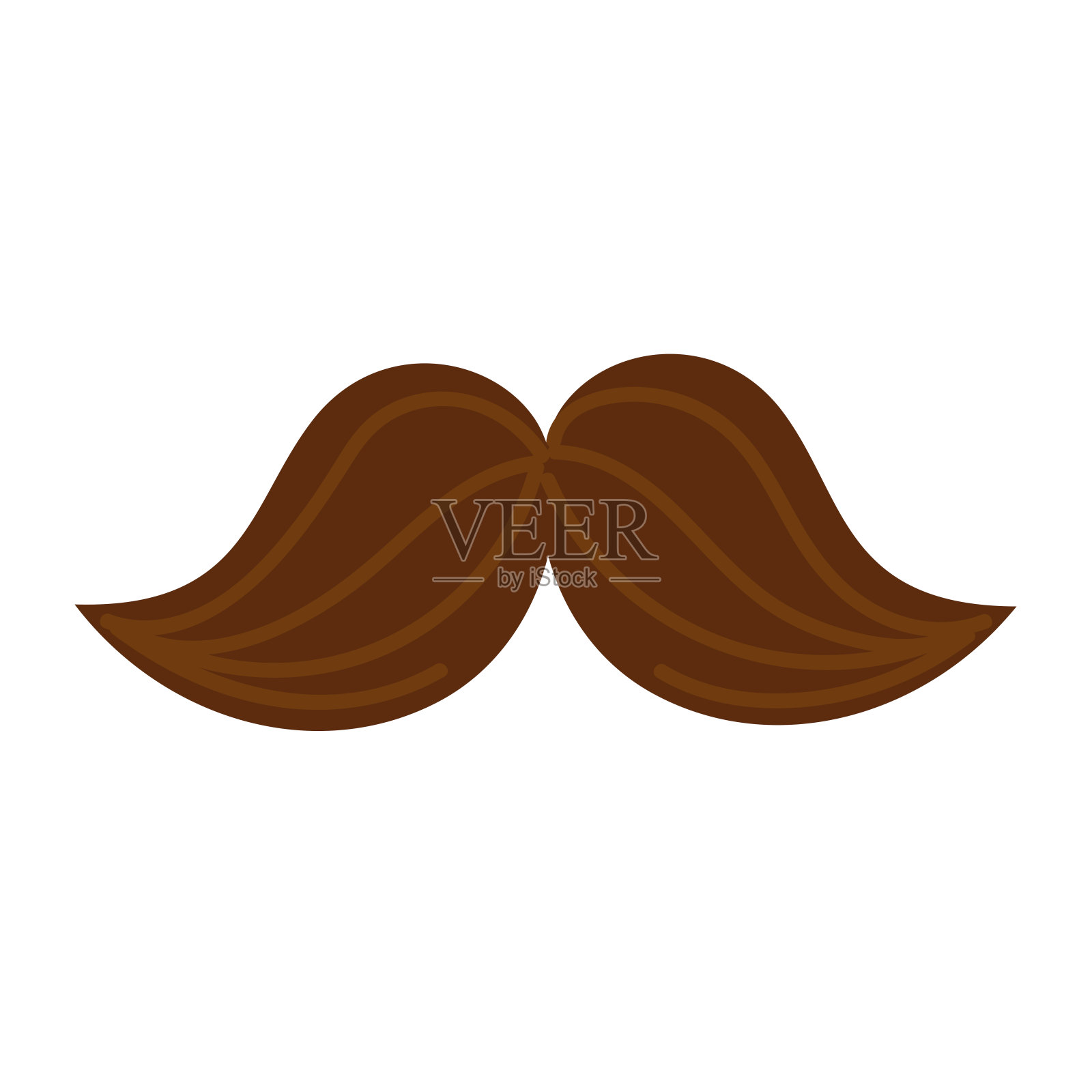 孤立的胡子图标。棕色的胡子插画图片素材