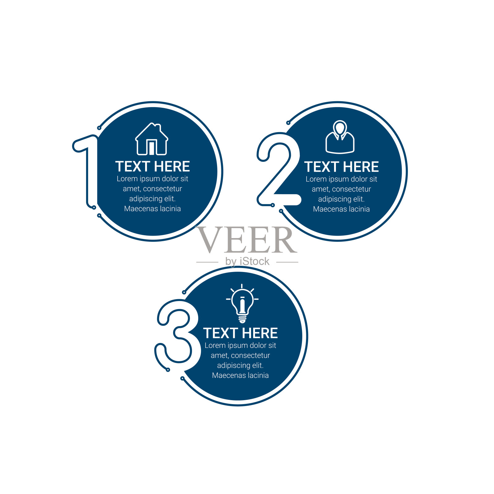 矢量插图信息图设计模板与图标。可用于工作流程布局，图表，年度报告，网页设计。图标素材