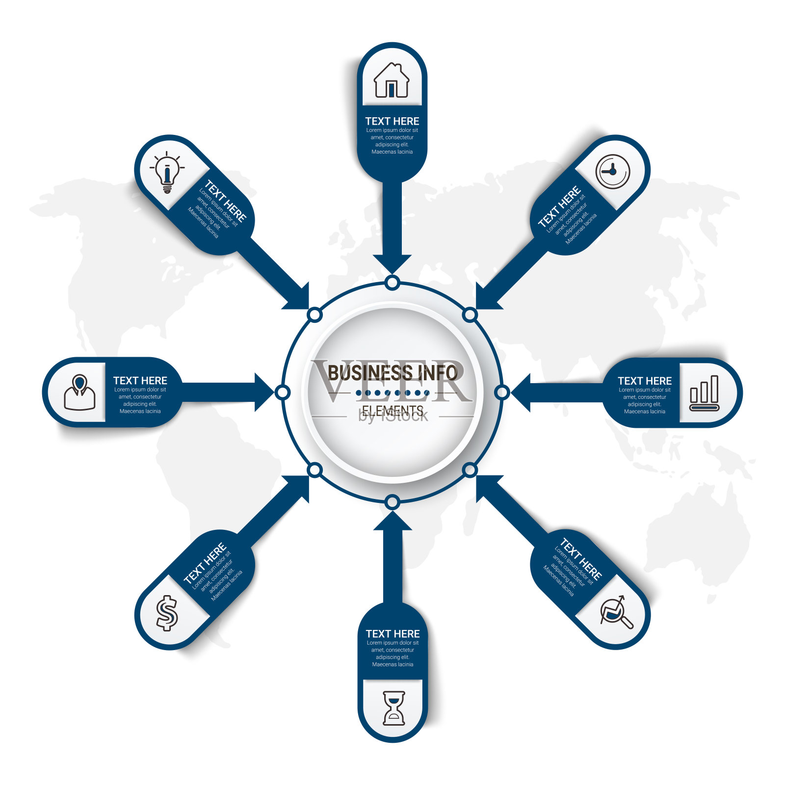 矢量插图信息图设计模板与图标。可用于工作流程布局，图表，年度报告，网页设计。插画图片素材