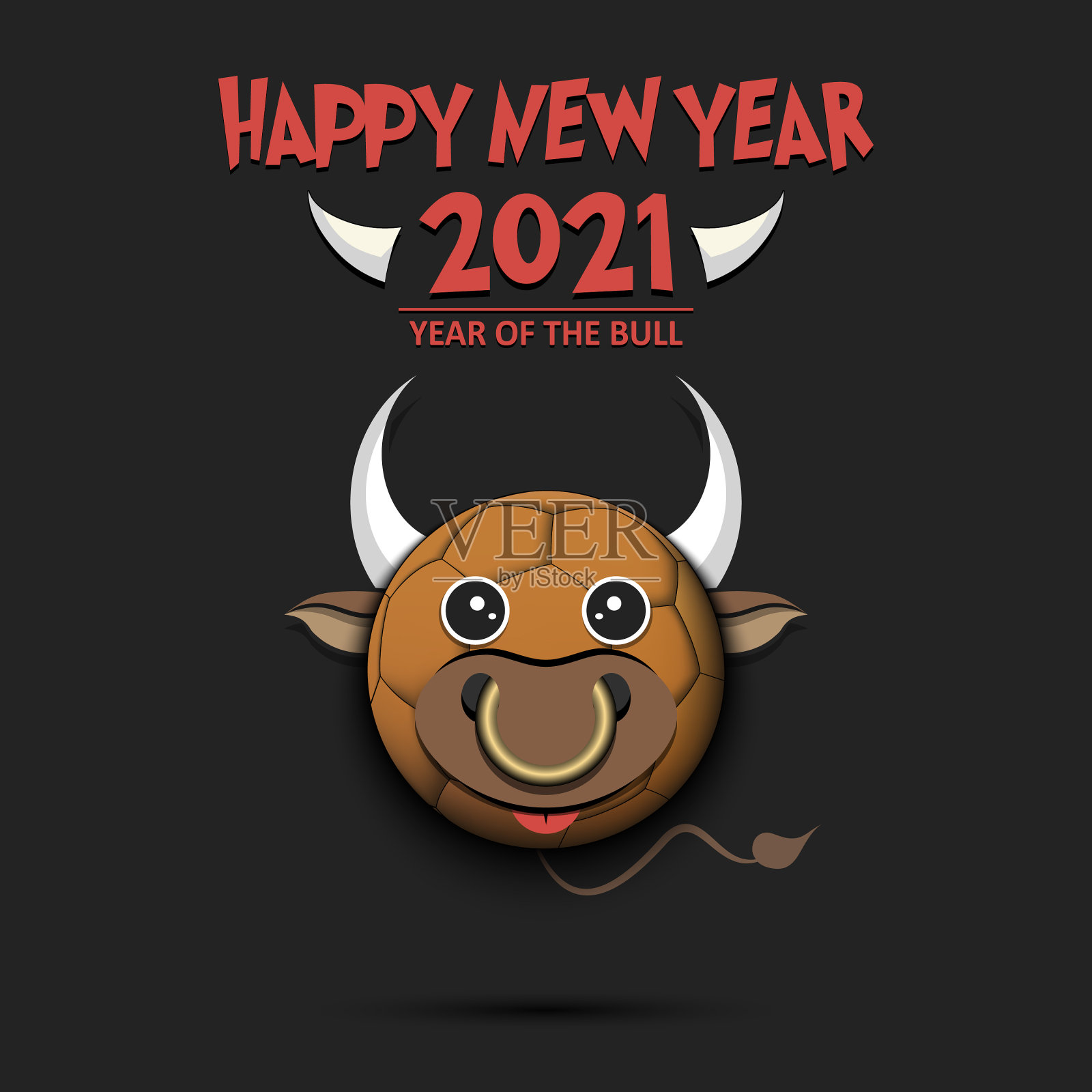 新年快乐手球的形式插画图片素材