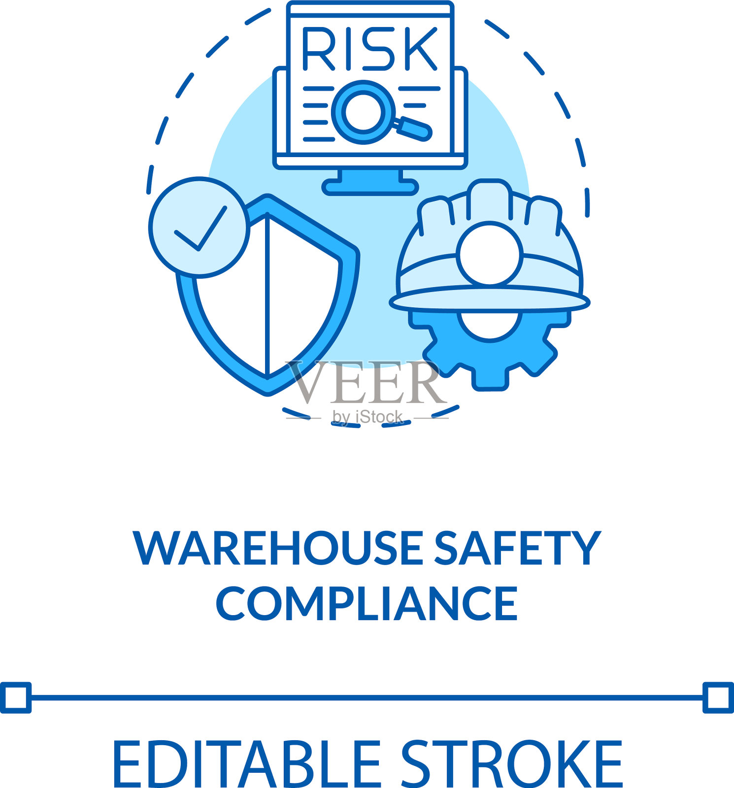 仓库安全合规概念图标插画图片素材