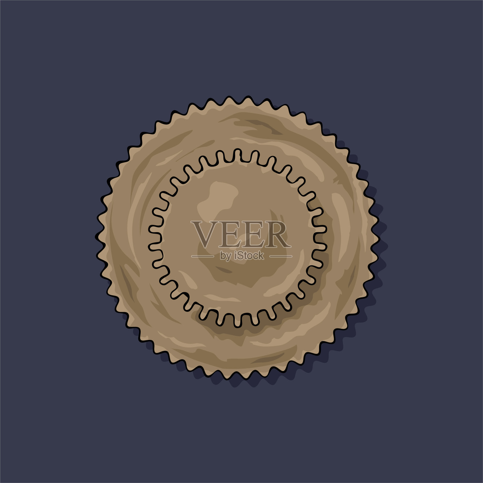 装备。矢量插图。机械装置上有颜色的锯齿状的圆形部件。孤立的细节。蒸汽朋克插画图片素材