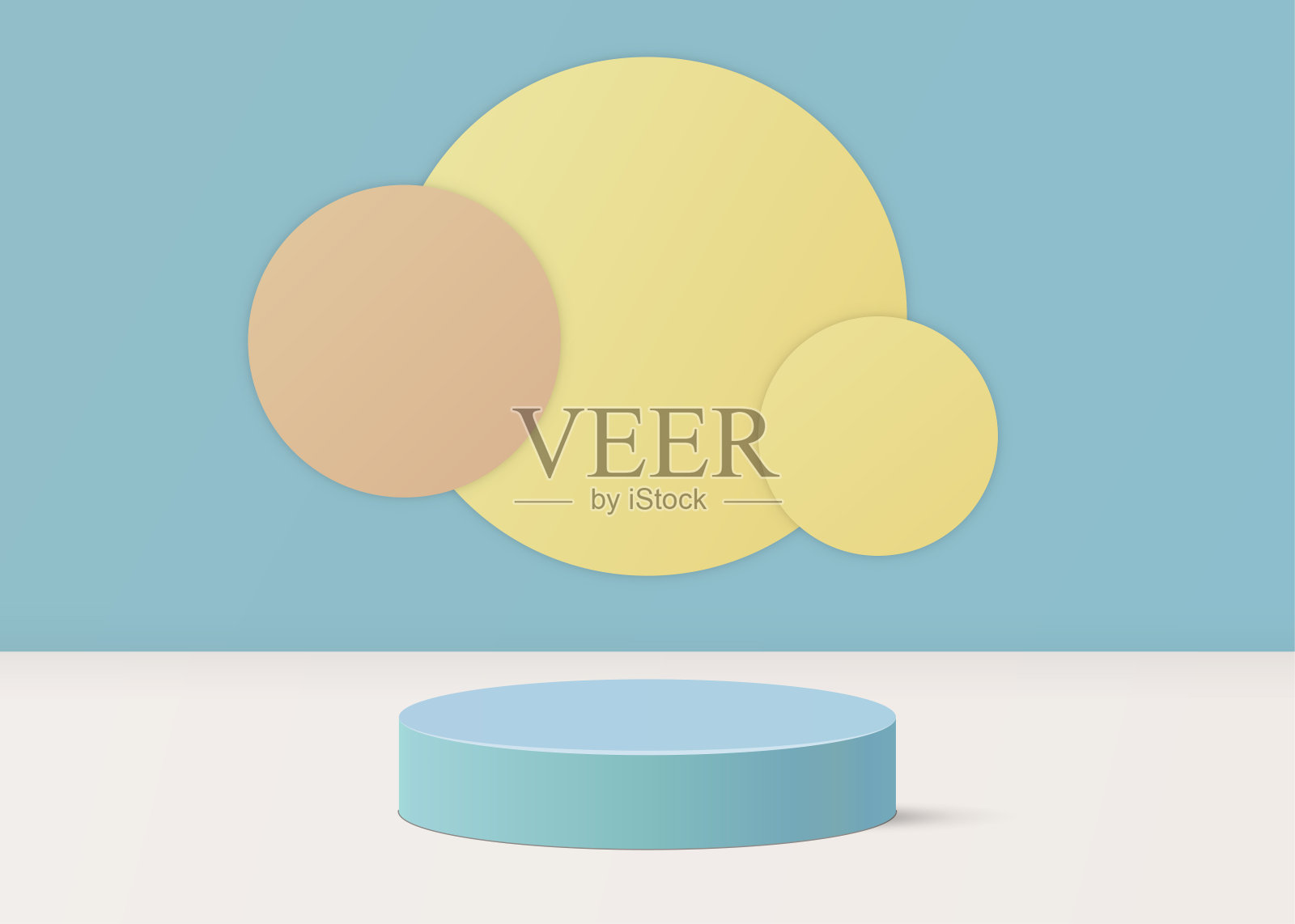 3d舞台背景产品场景与几何平台复古色彩风格。展示产品概念的平台。三维矢量插图概念插画图片素材