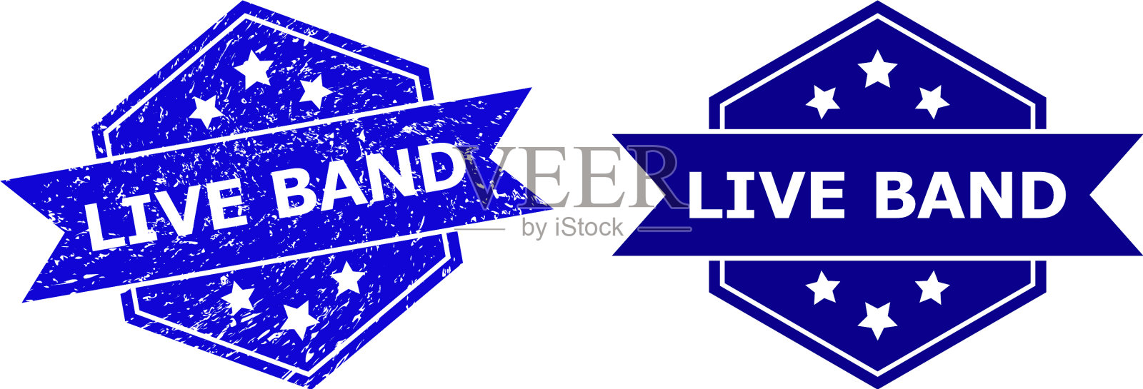 六边形活带水印与不洁净的风格和插画图片素材