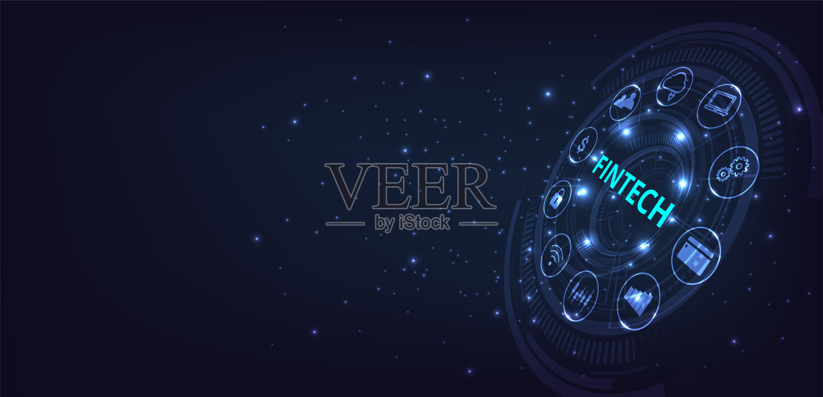 金融技术、银行和货币交易。插画图片素材