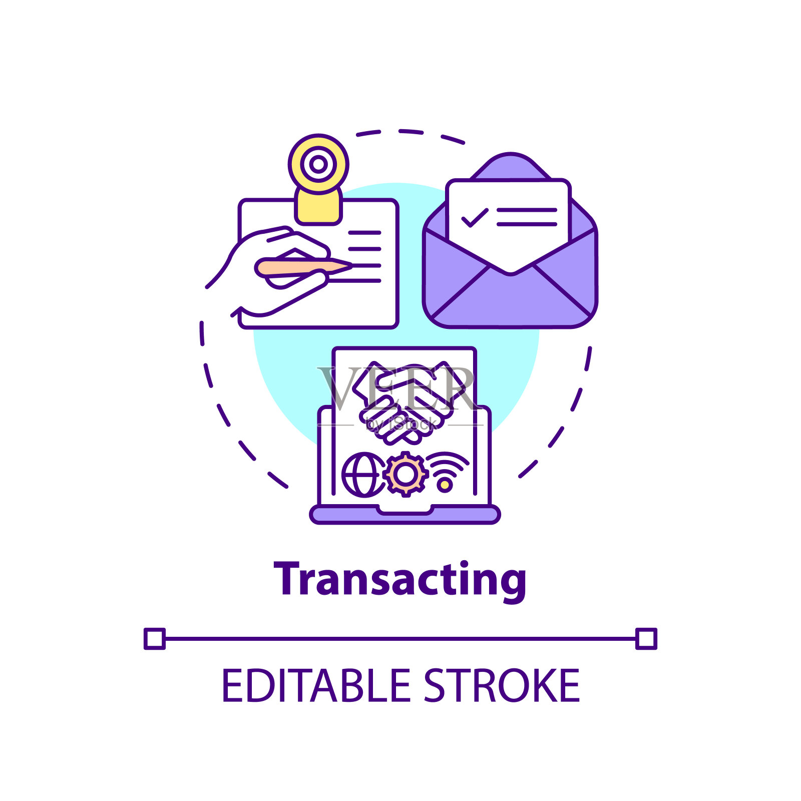 交易概念图标插画图片素材