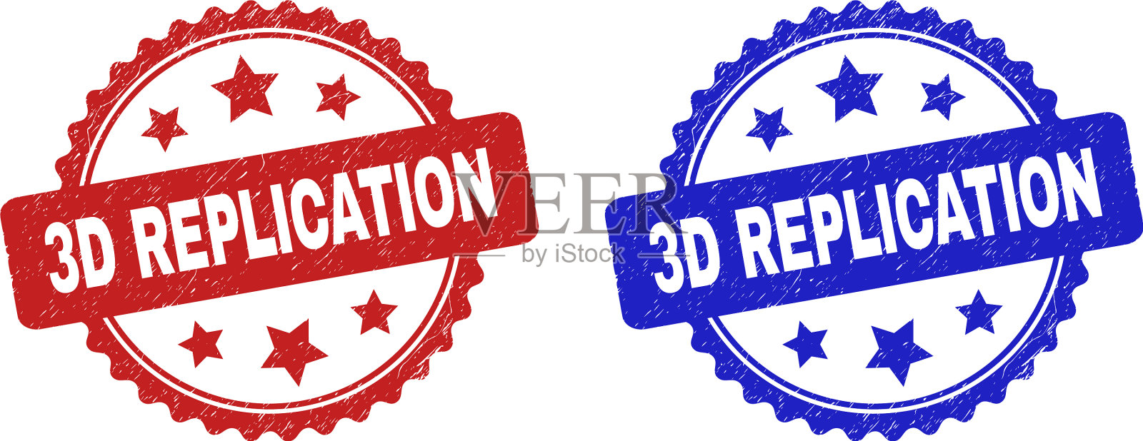 3d复制玫瑰邮票使用垃圾表面插画图片素材