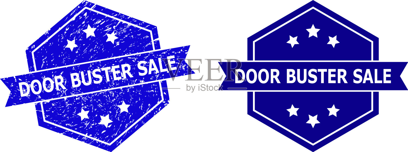 六角门buster销售水印与grunged插画图片素材