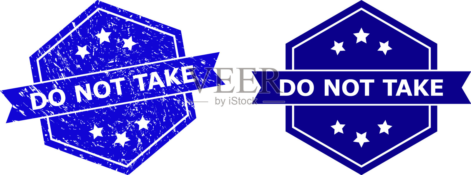 六角形不带印章印章与杂物表面插画图片素材