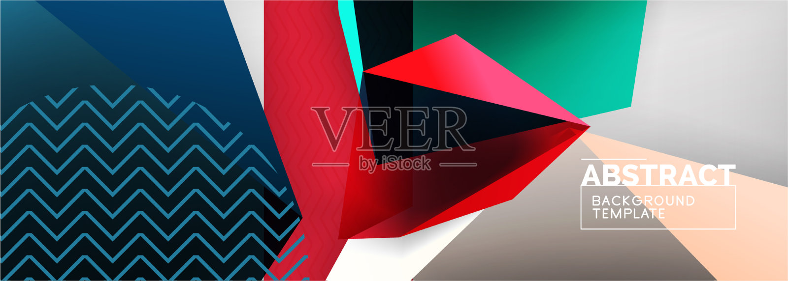 低多边形三维几何形状最小抽象插画图片素材