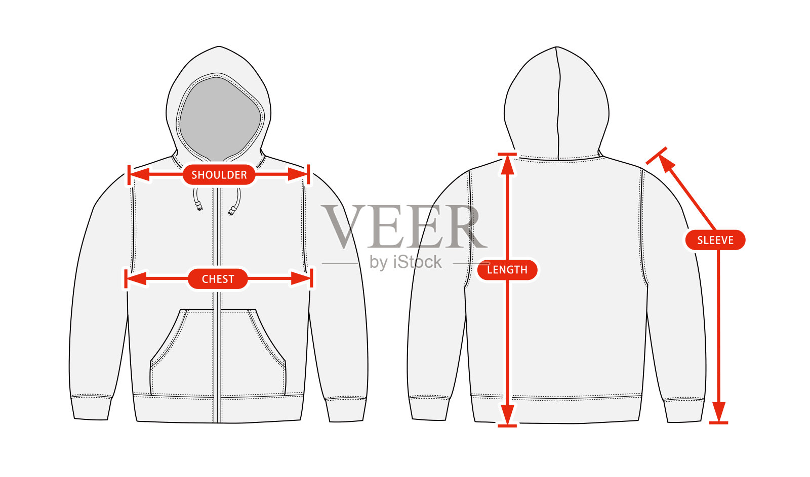 服装尺寸图表矢量图(汗皮卡衬衫)插画图片素材