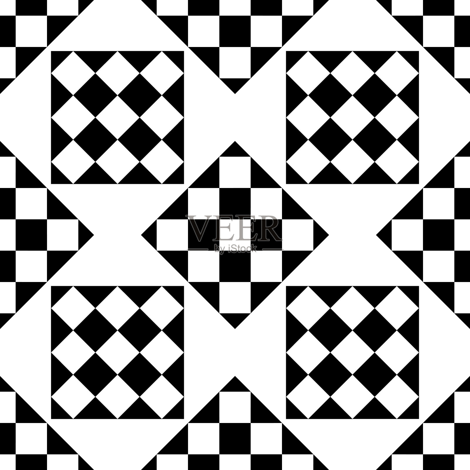 黑格子无缝图案时尚设计插画图片素材