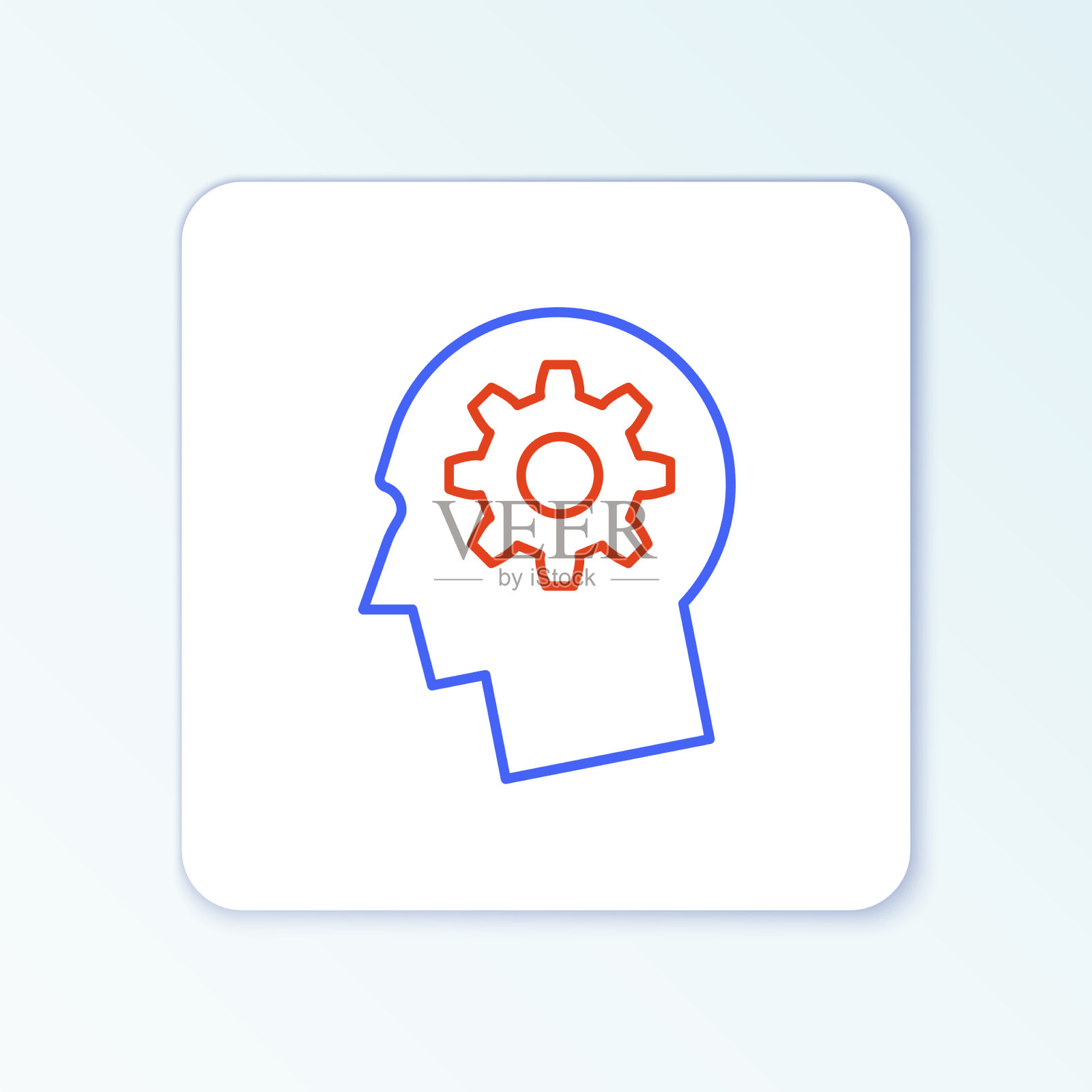 线人的头部与齿轮内的图标隔离图标素材