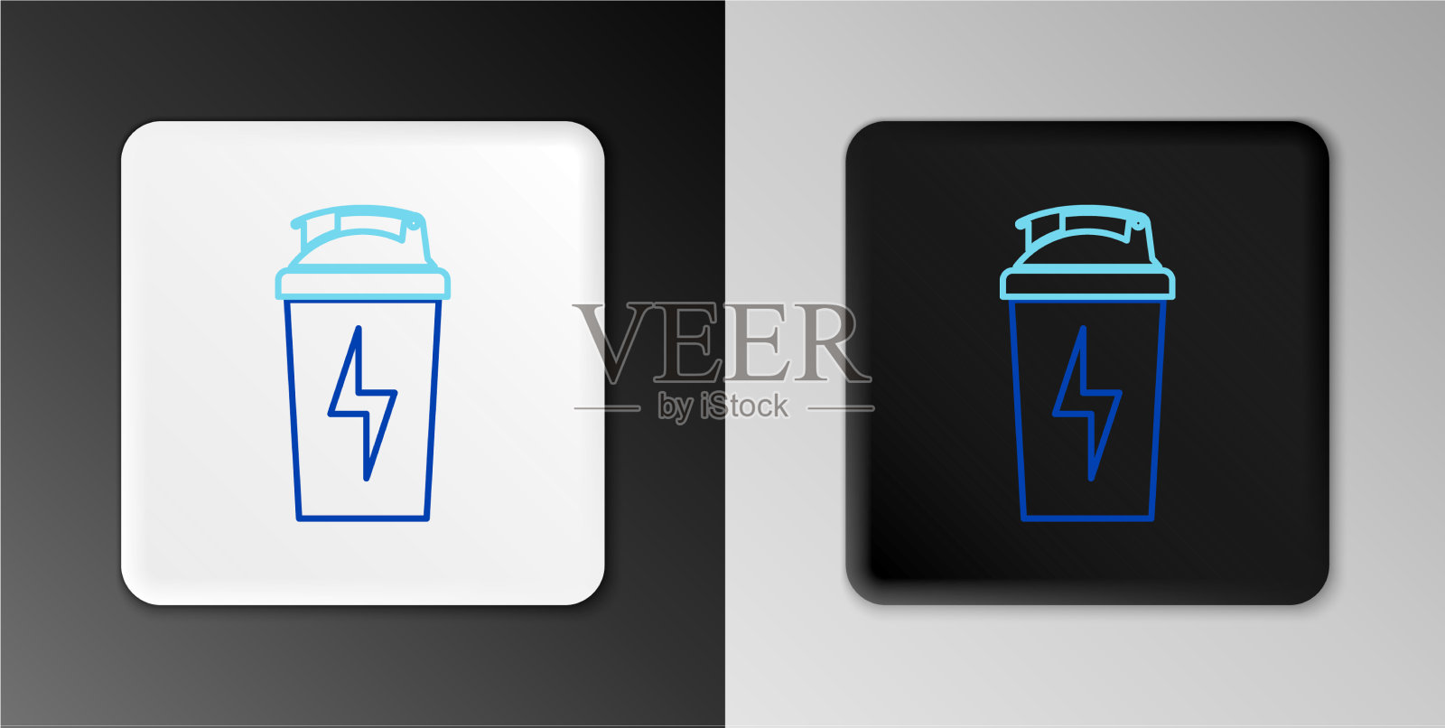 Line fitness shaker图标孤立在灰色图标素材