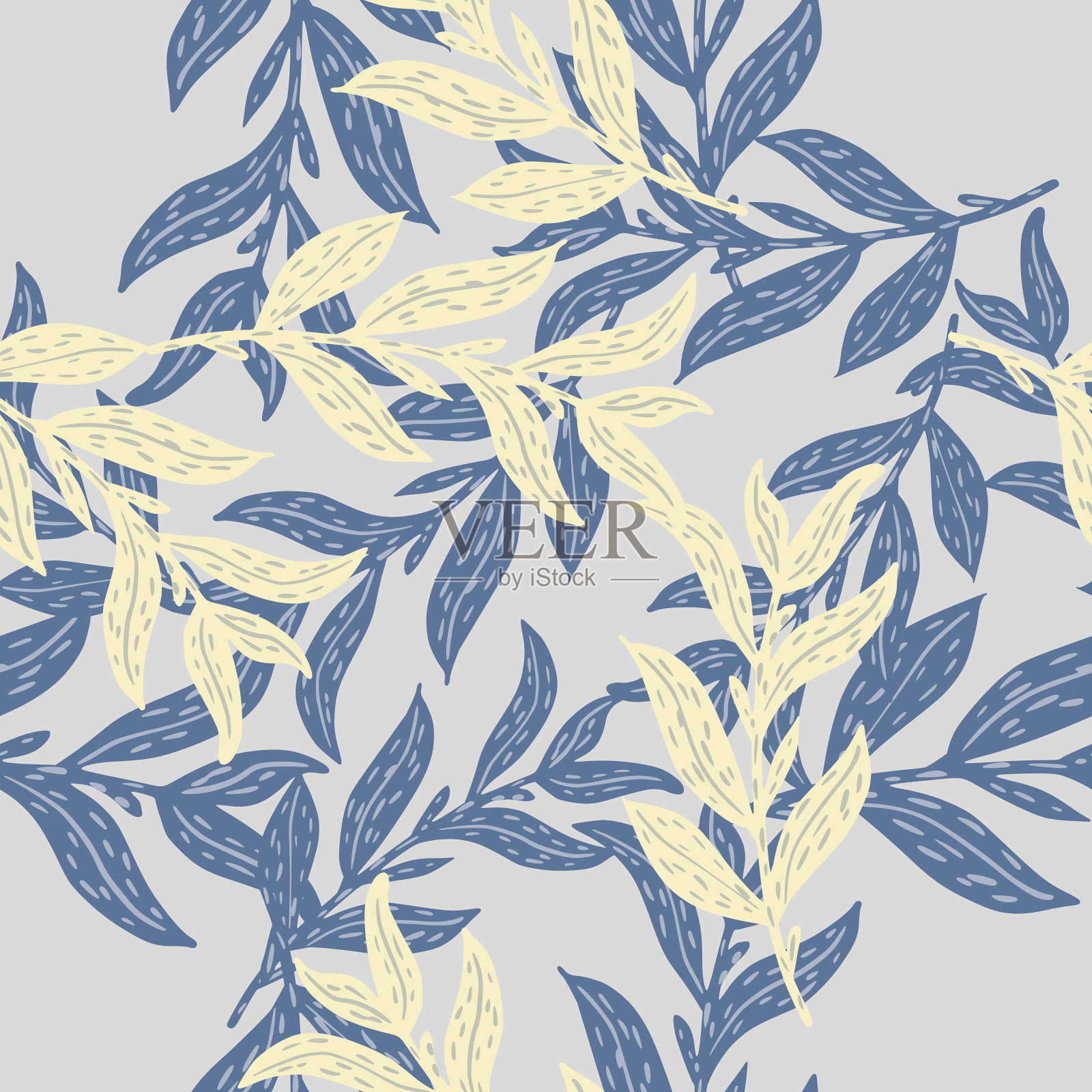 海军蓝和淡蓝色的抽象无缝图案插画图片素材