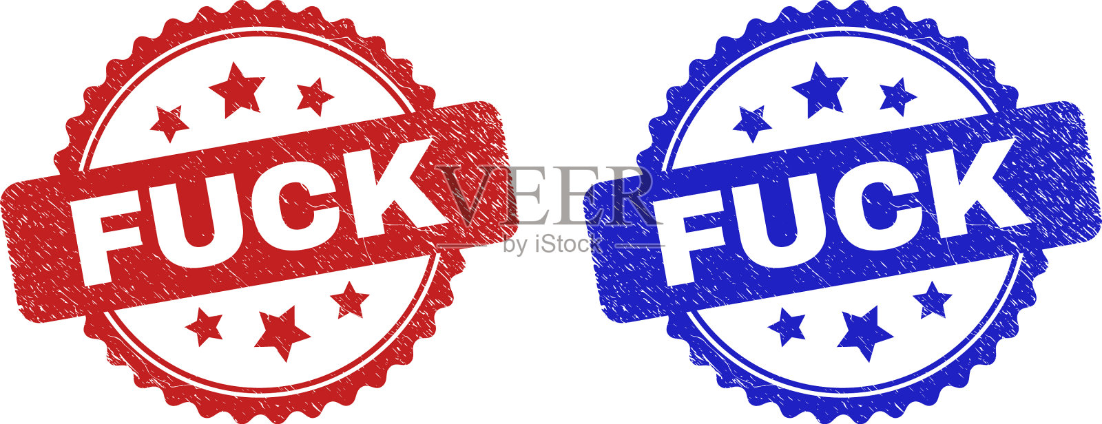 玫瑰邮票印章与grunged风格插画图片素材