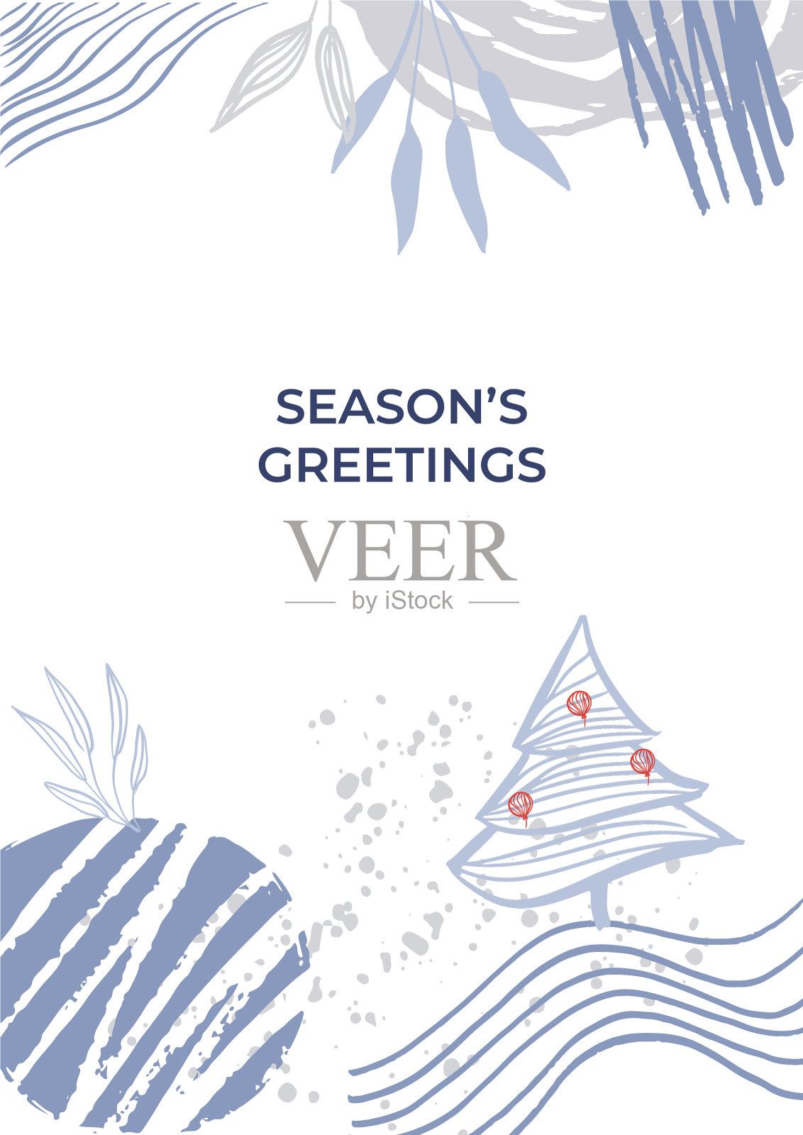 华丽的新年贺卡时尚创意插画图片素材