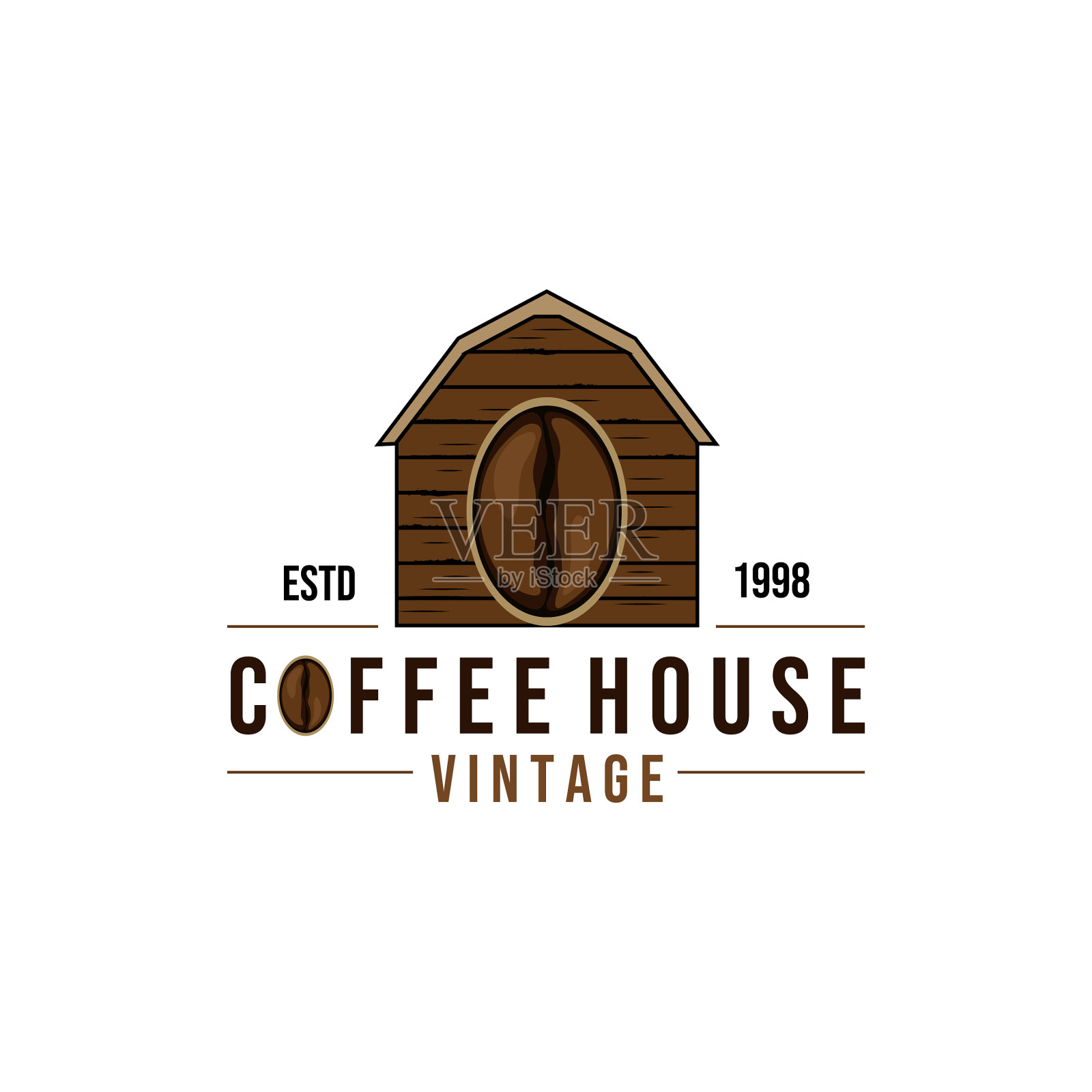 咖啡店复古logo插画图片素材