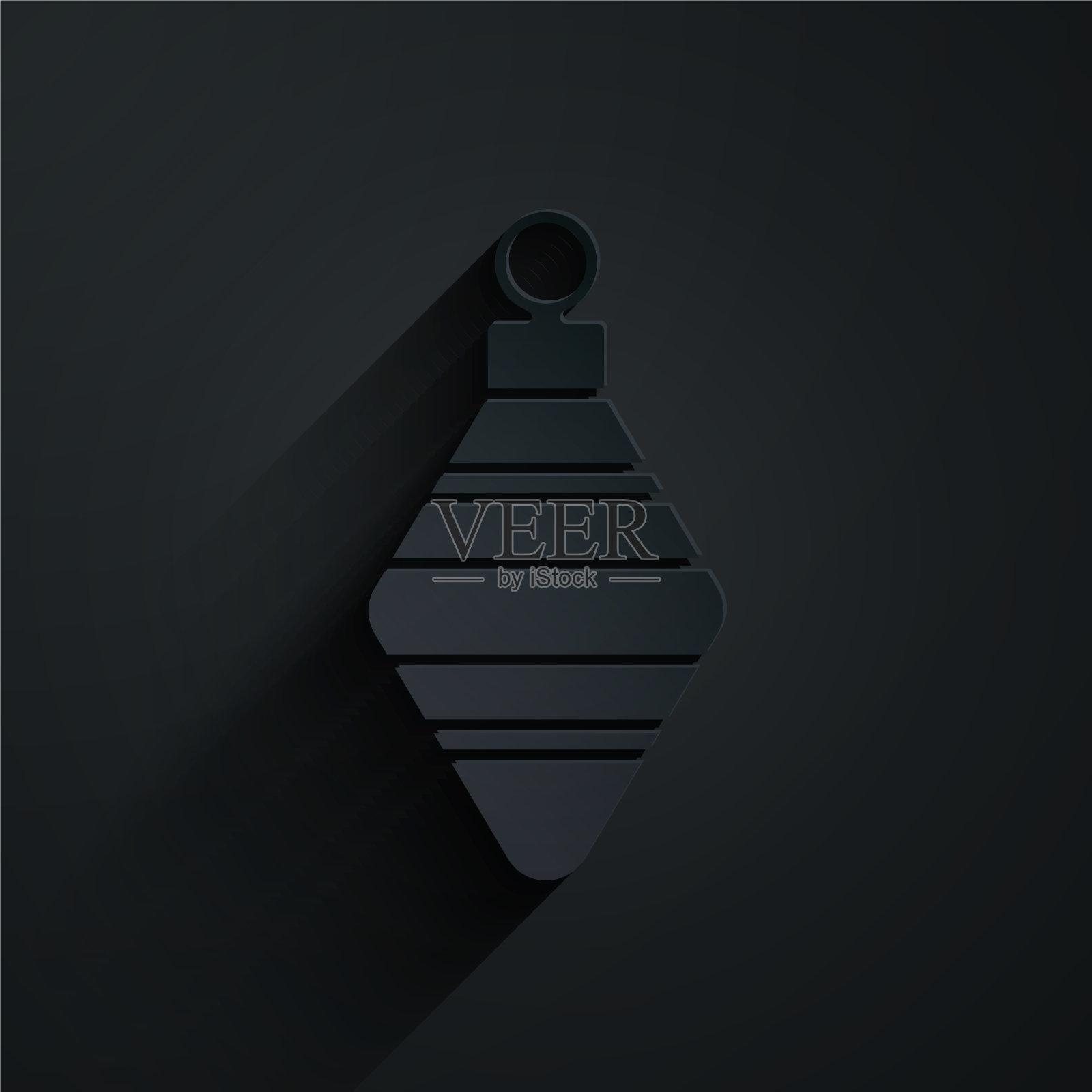 剪纸圣诞球图标孤立在黑色插画图片素材