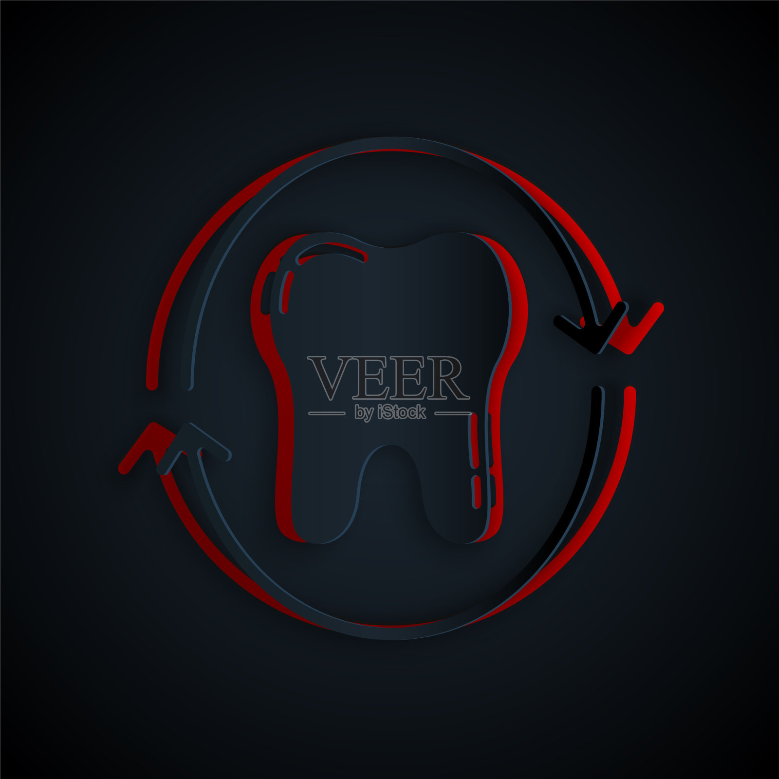 纸切牙美白概念图标孤立上插画图片素材