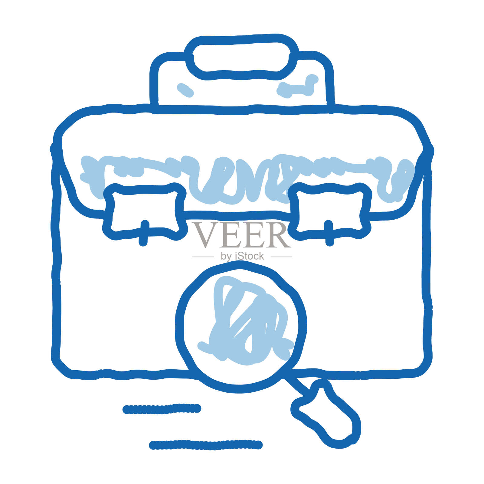 公文包包检查涂鸦图标手绘插图插画图片素材