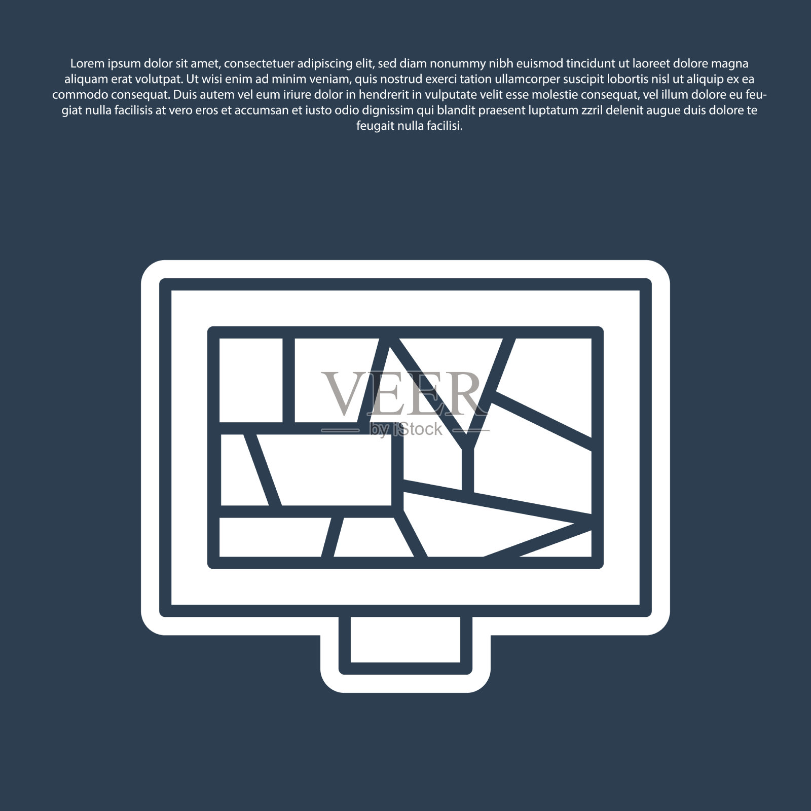 蓝线图片艺术图标孤立在蓝色插画图片素材