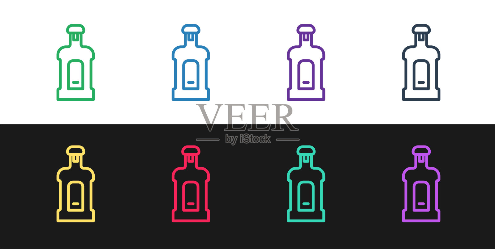 设置线orujo图标隔离在黑色和白色图标素材