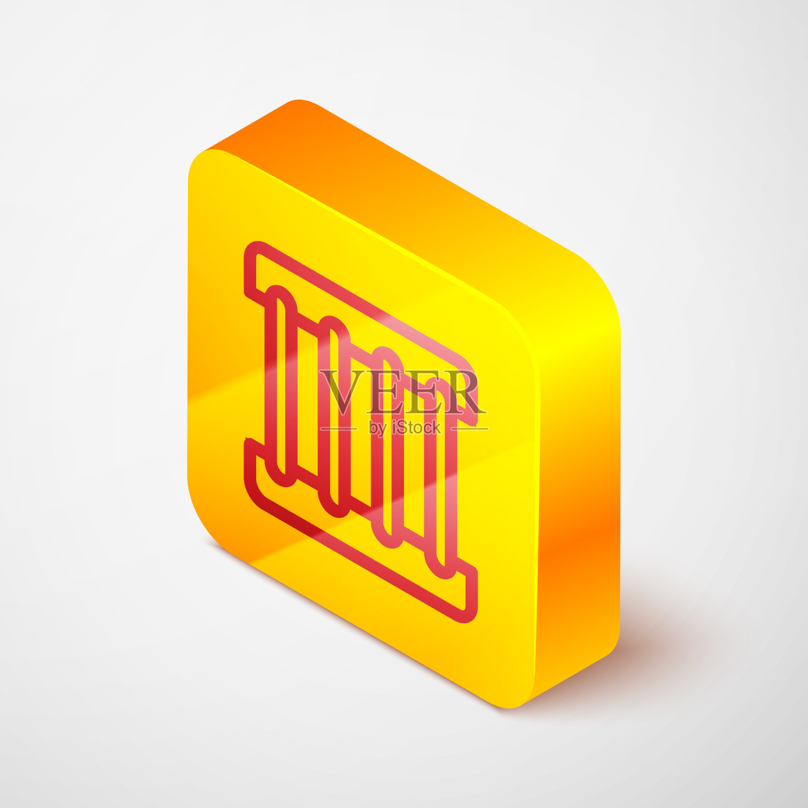 等距线监狱窗口图标隔离在灰色图标素材