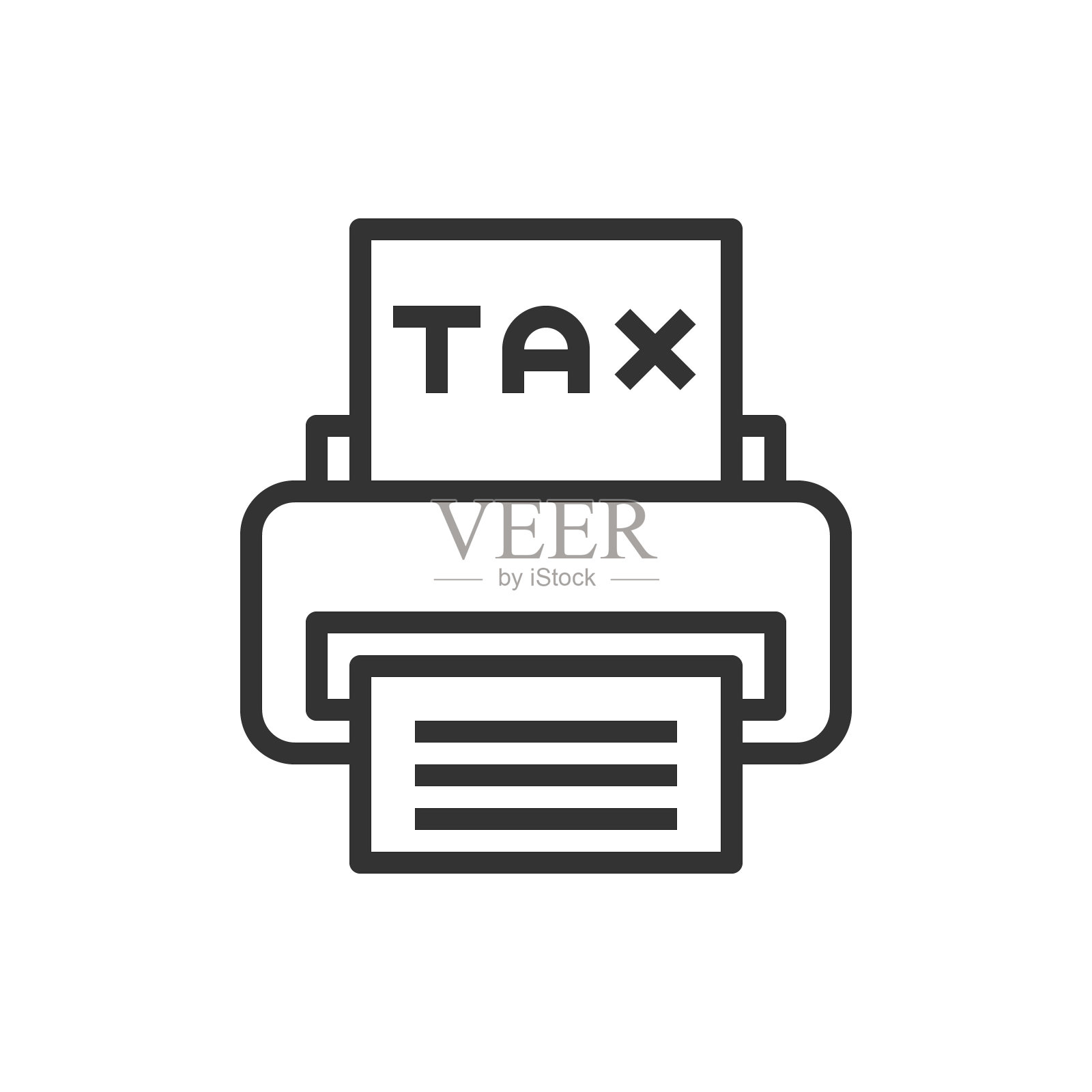 打印机税收图标矢量插图。插画图片素材