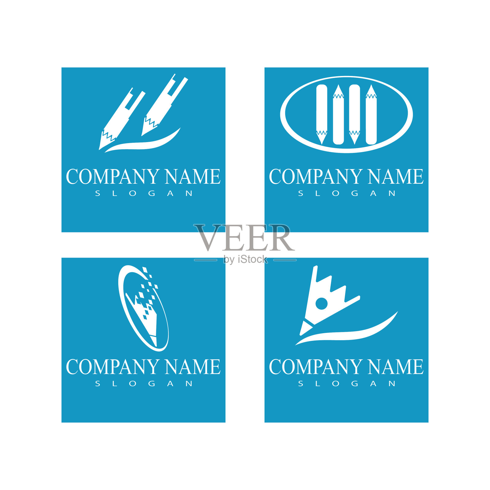 设置铅笔标志模板符号插画图片素材