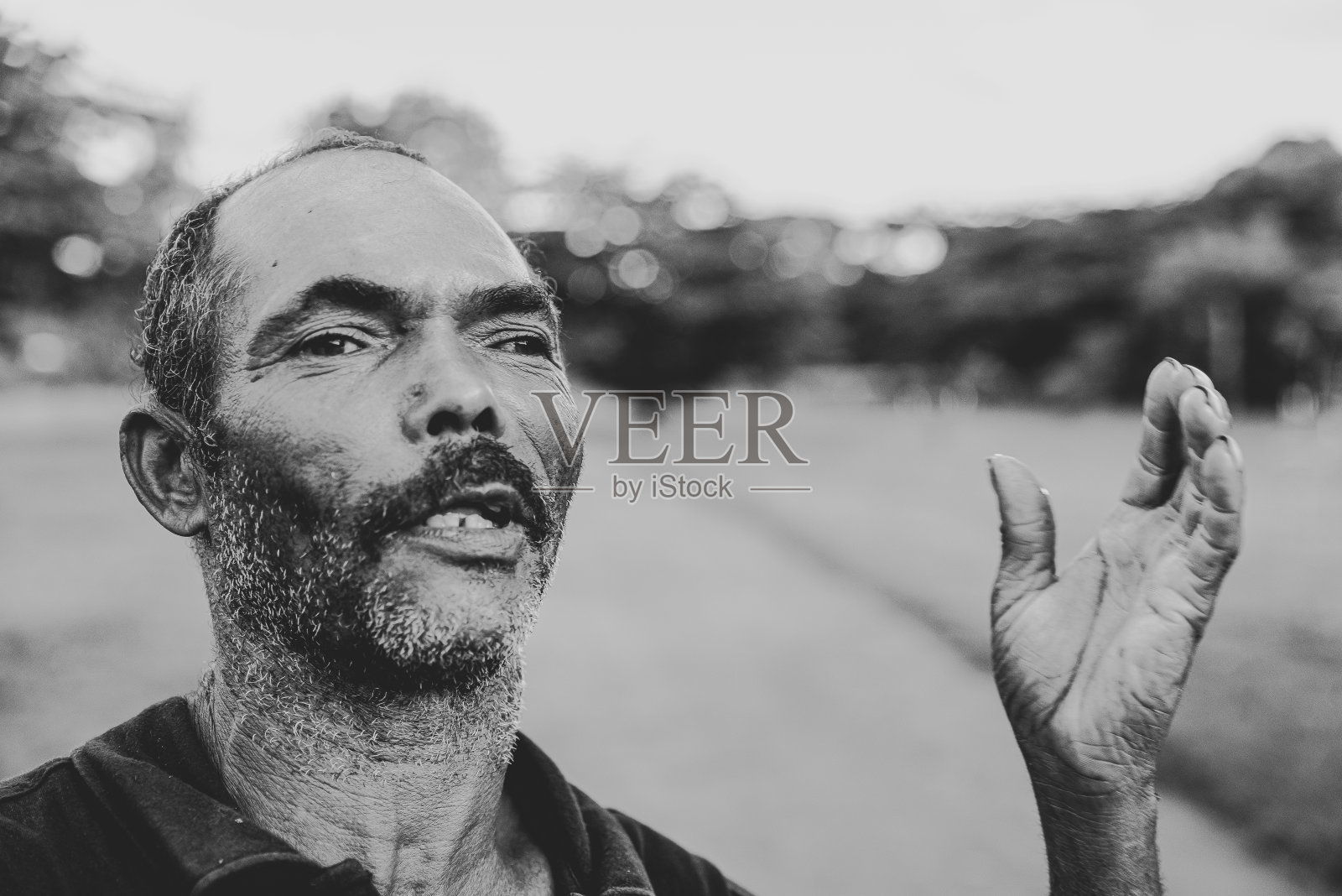 巴西黑人老人照片摄影图片