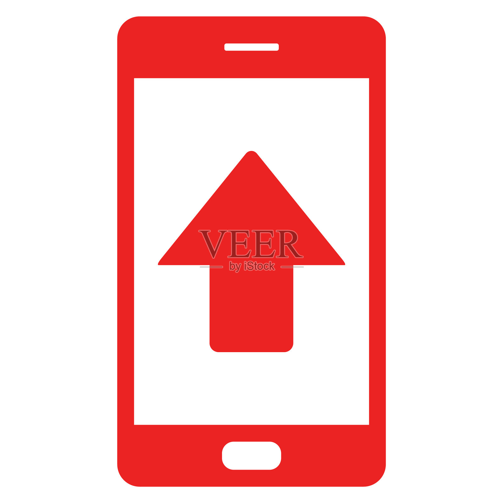 向上箭头和智能手机插画图片素材