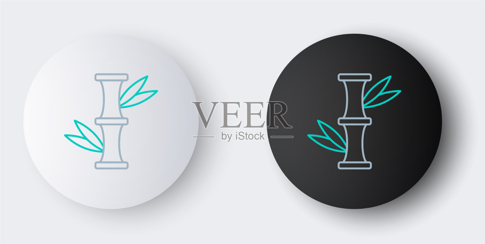 线竹图标孤立在灰色背景插画图片素材