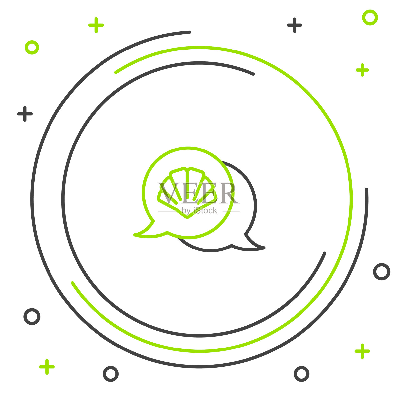 线扇贝海贝图标孤立在白色图标素材