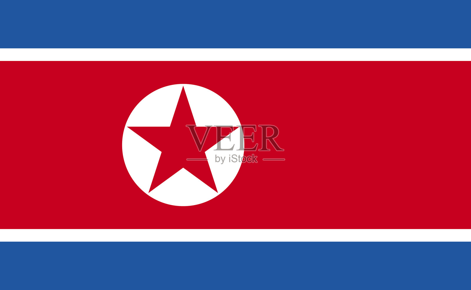 精确比例的朝鲜国旗插画图片素材