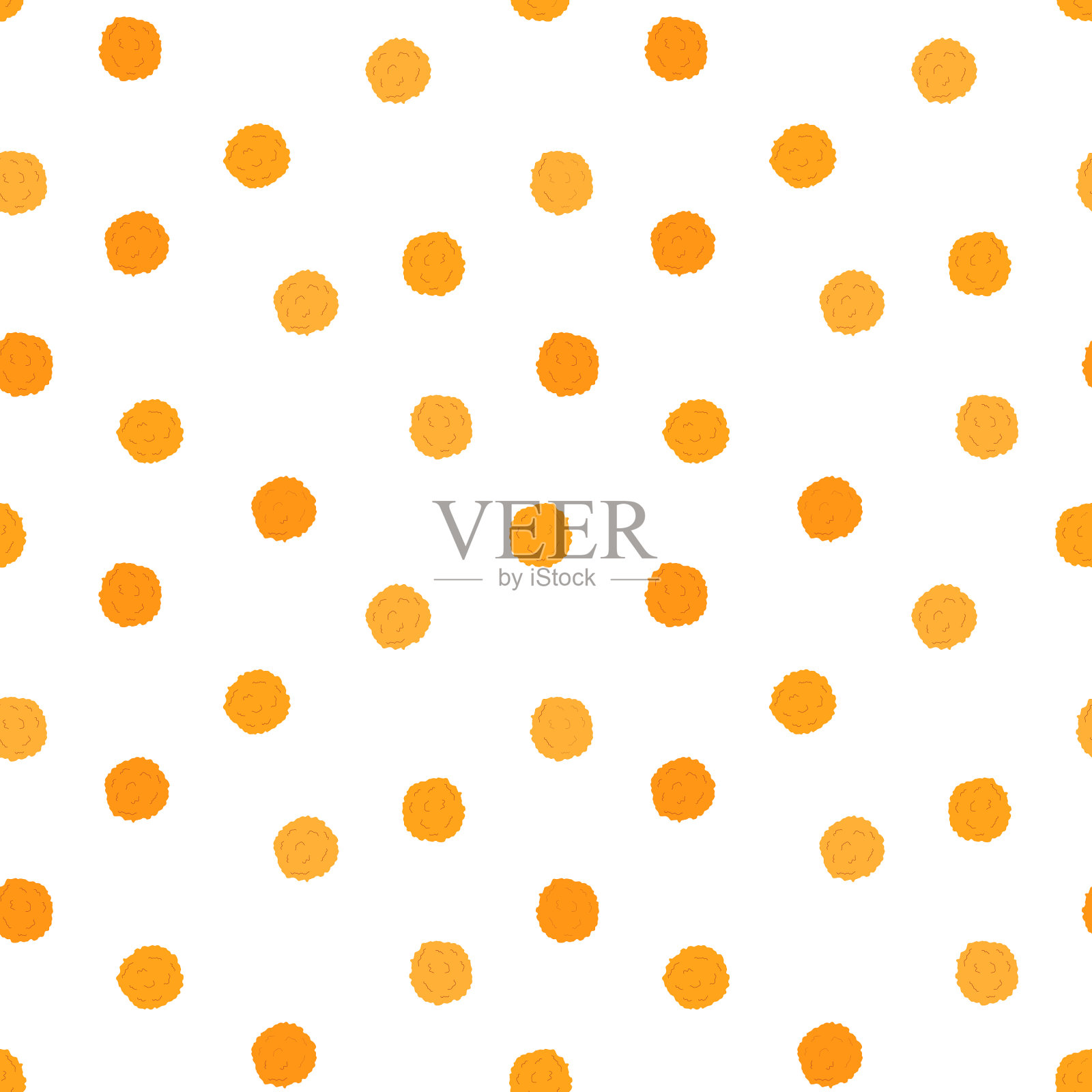 黄色蒲公英无缝图案上的白色插画图片素材