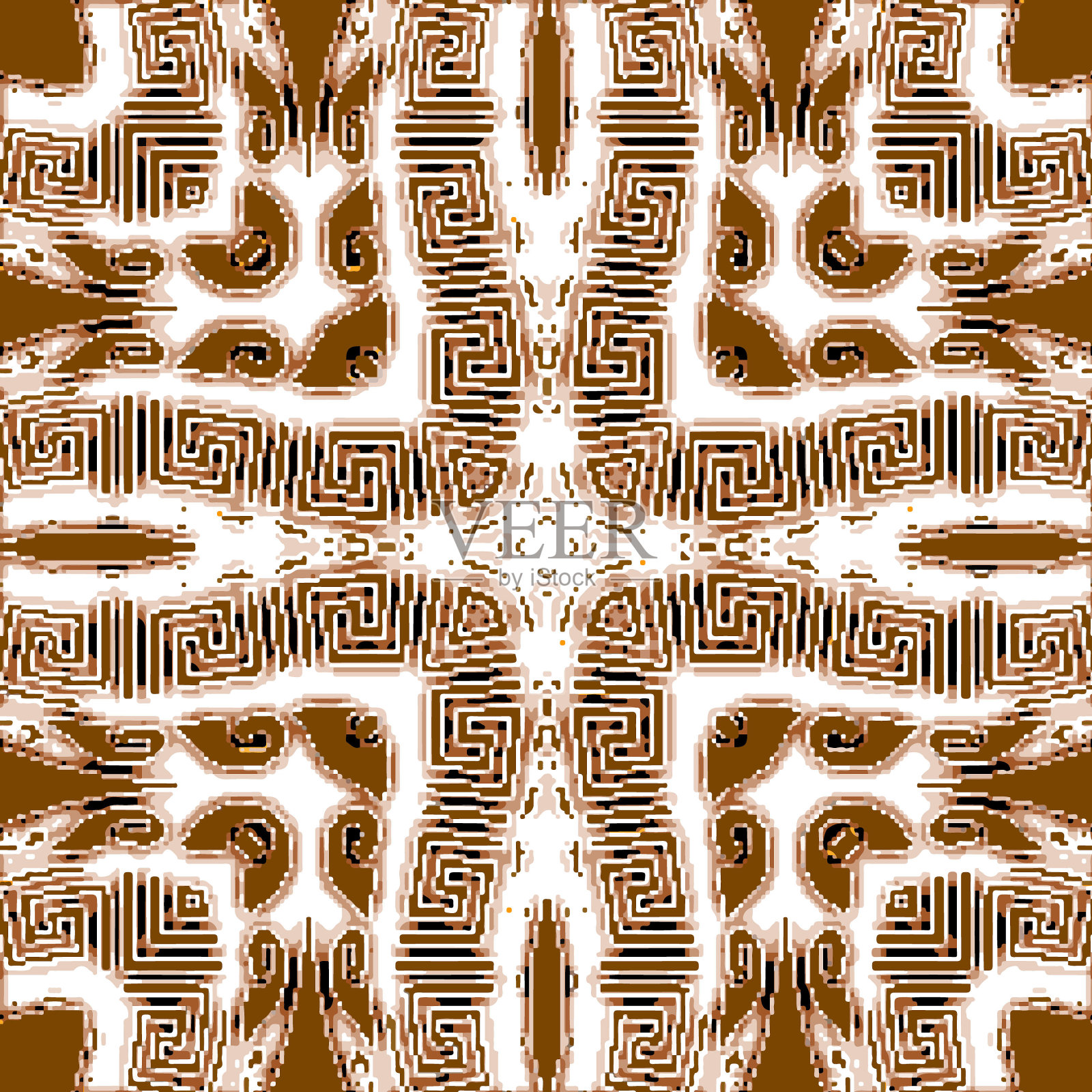 纹理希腊矢量无缝模式。垃圾装饰肮脏的背景。重复几何粗糙的背景。部落民族风格的抽象装饰。希腊键，曲流，形状，线条。现代设计插画图片素材