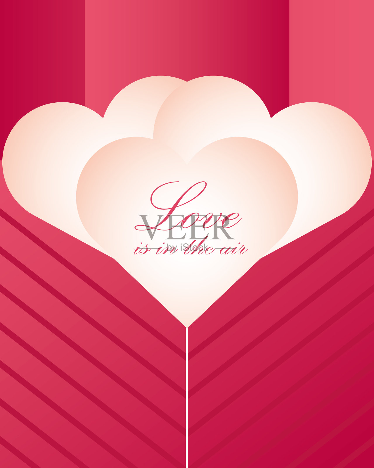 情人节快乐，粉色心形气球插画图片素材