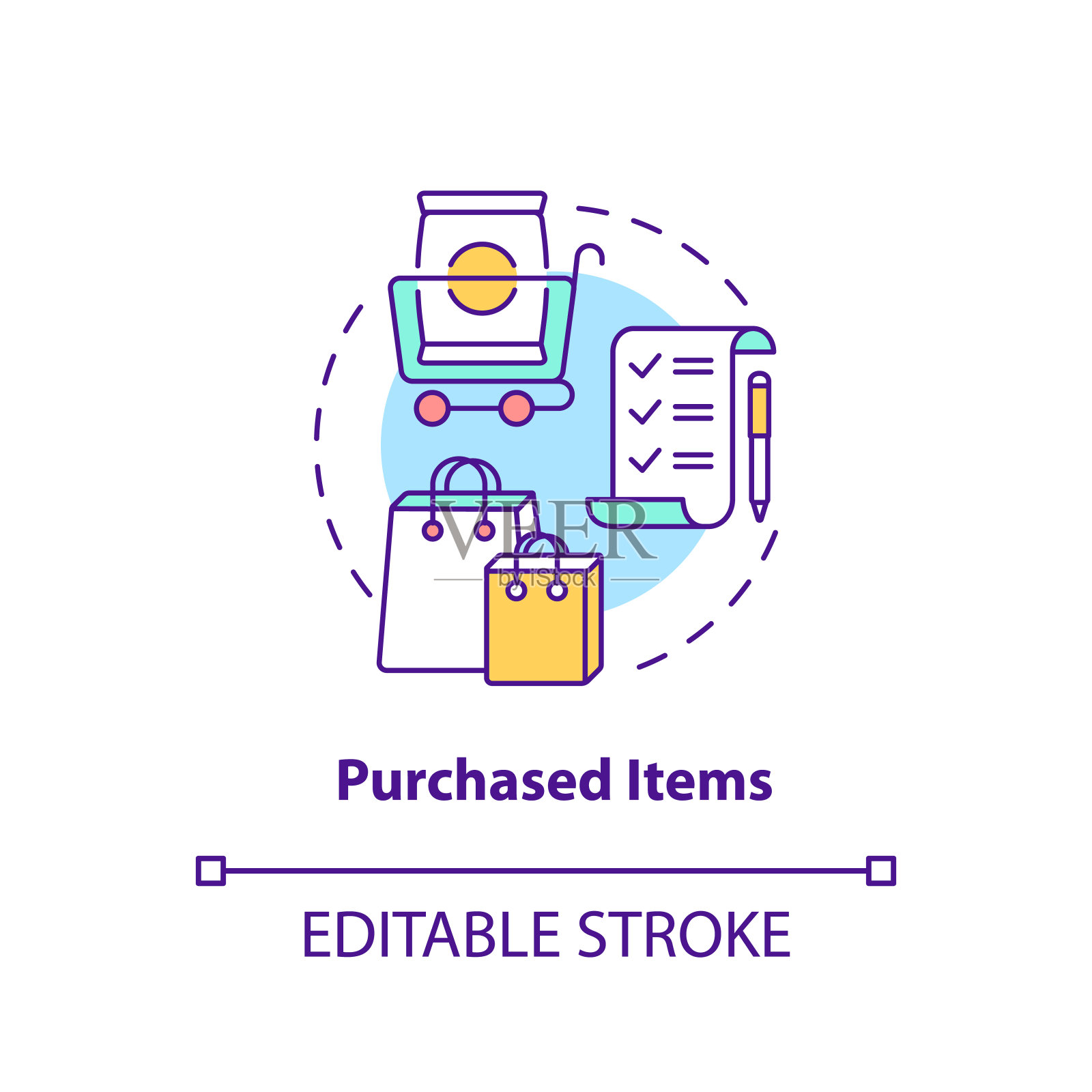 购买物品概念图标插画图片素材