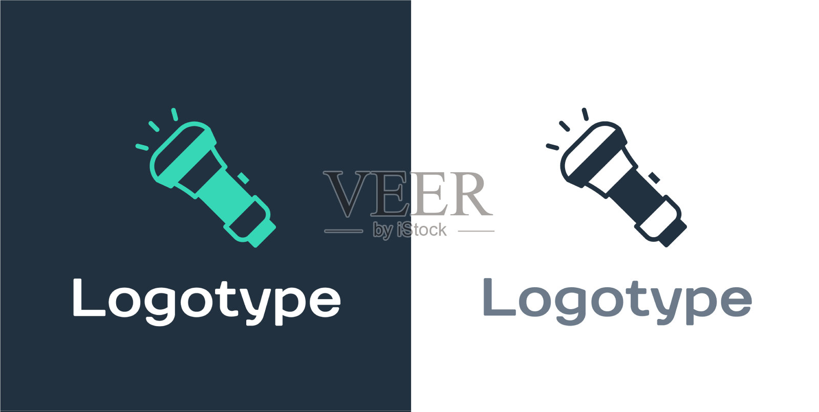 标志型手电筒图标孤立在白色图标素材