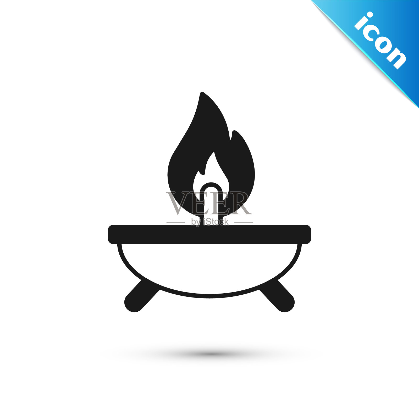 灰色芳香蜡烛图标孤立在白色背景。向量插画图片素材