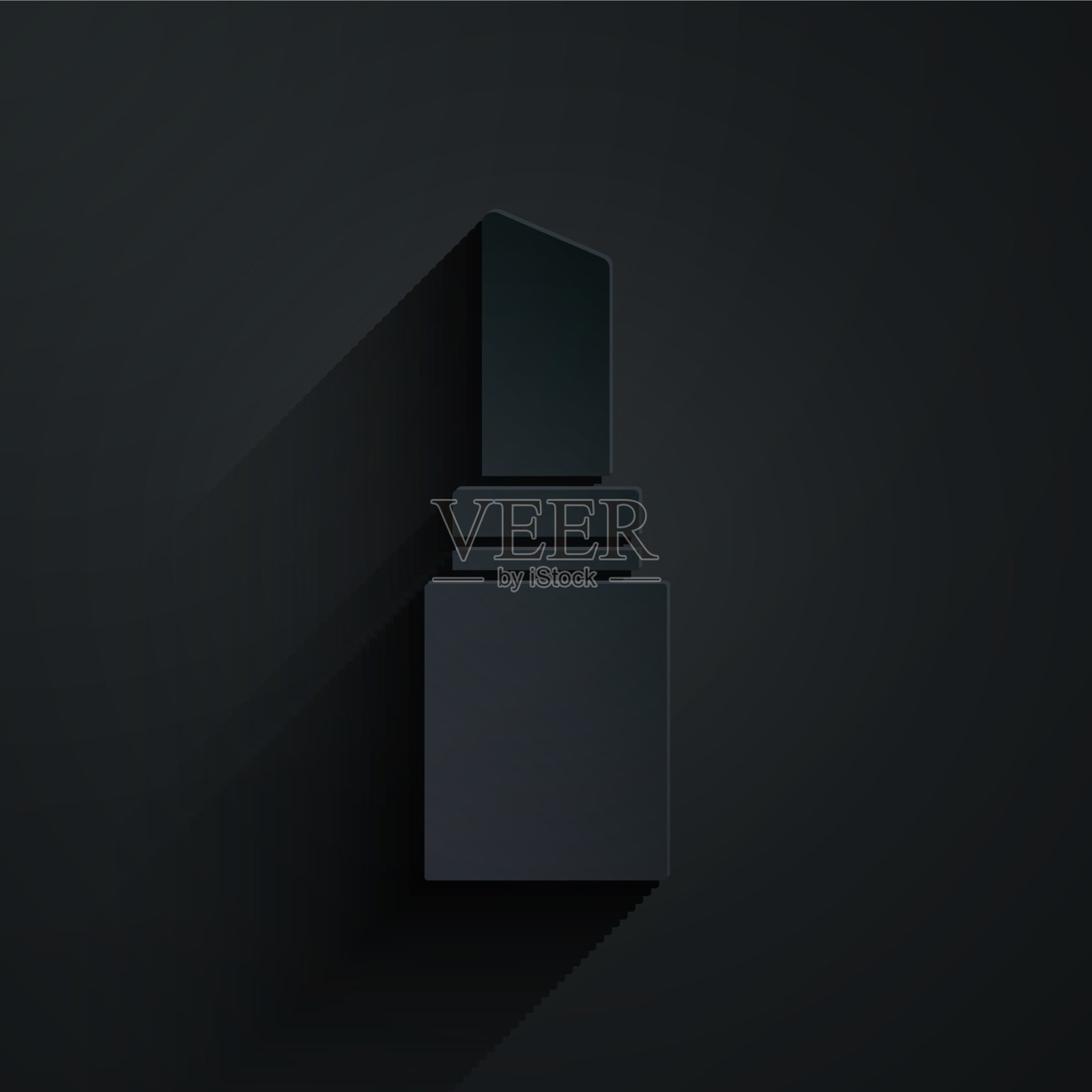 剪纸口红图标孤立在黑色插画图片素材