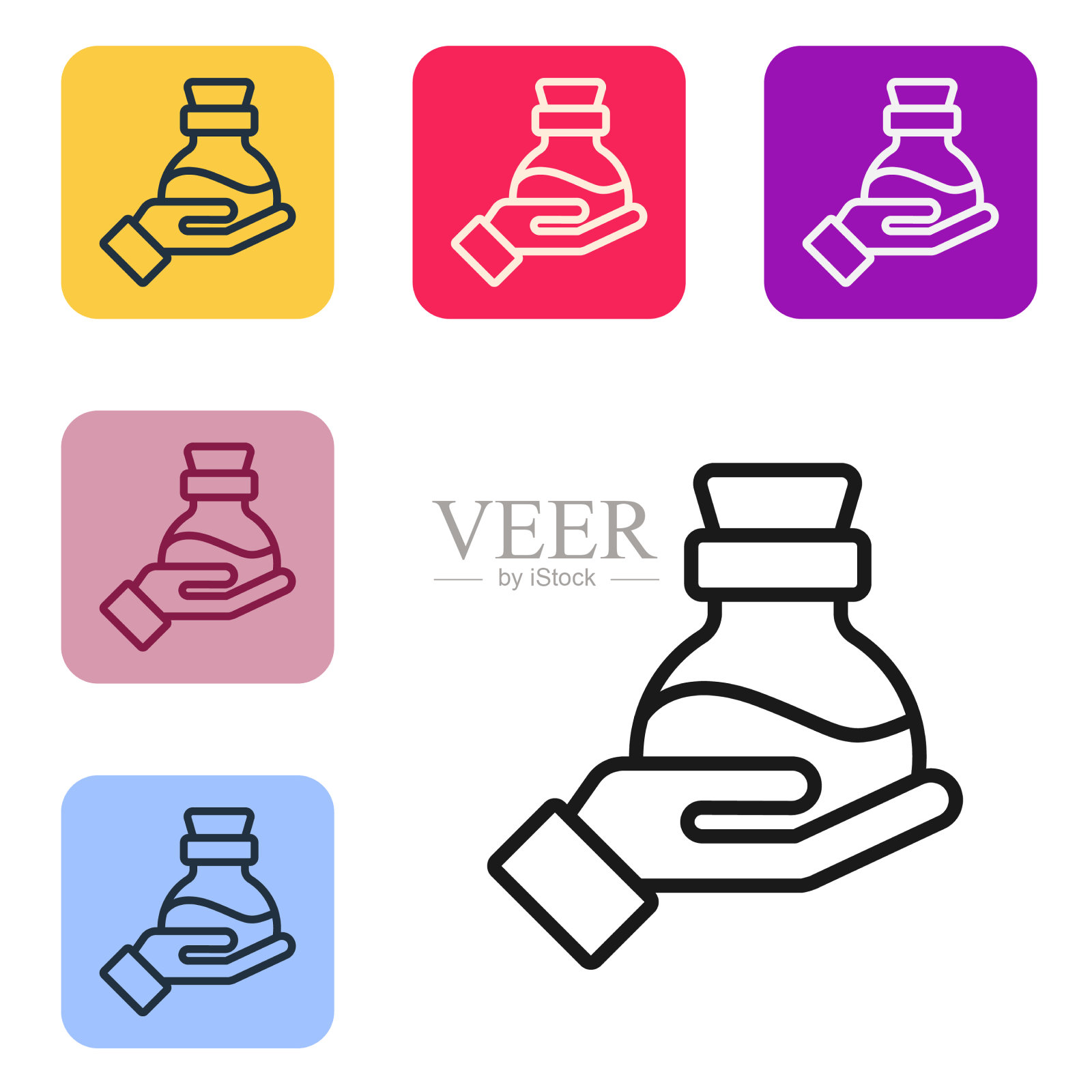黑线瓶与药水图标隔离图标素材