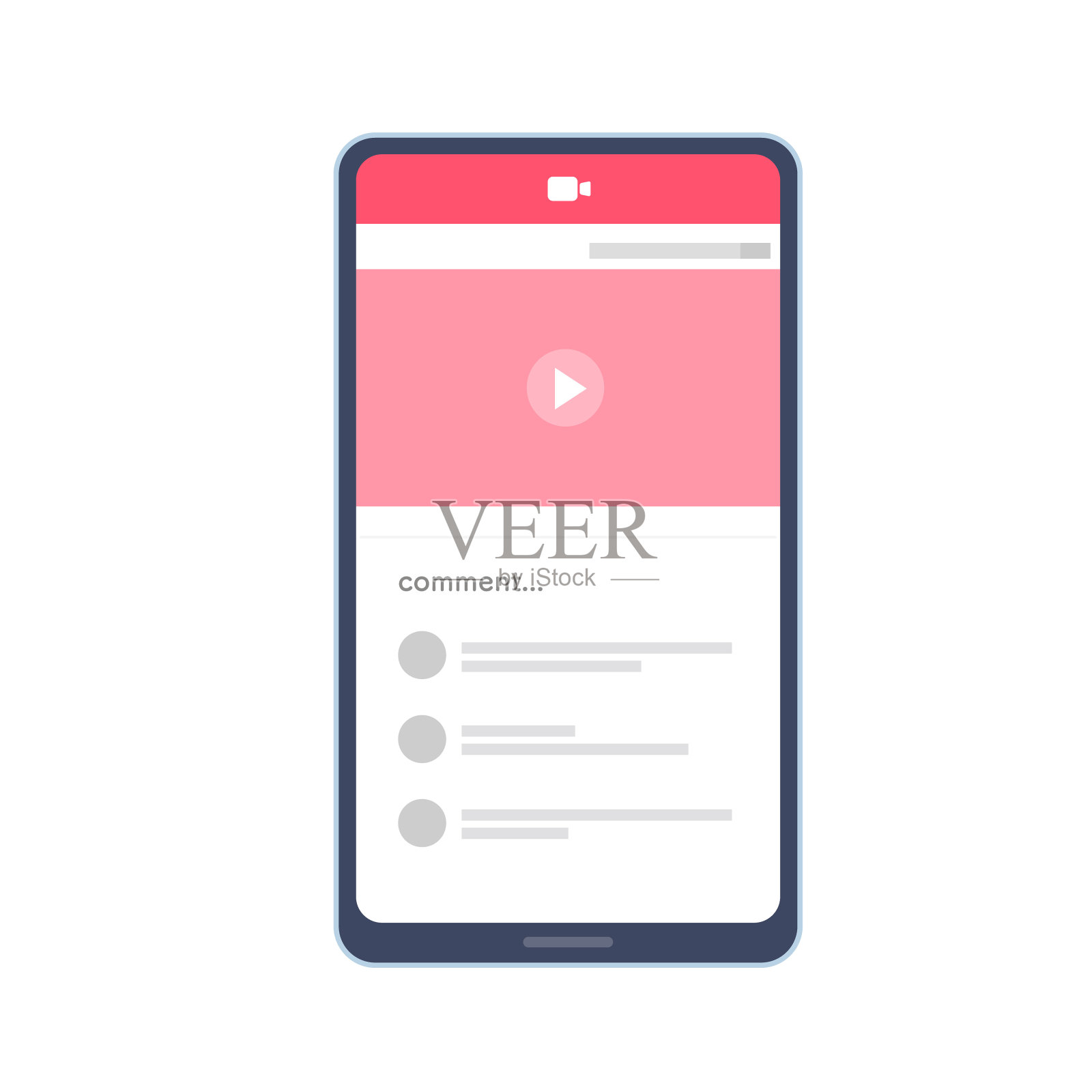 在智能手机上查看视频网站插画图片素材