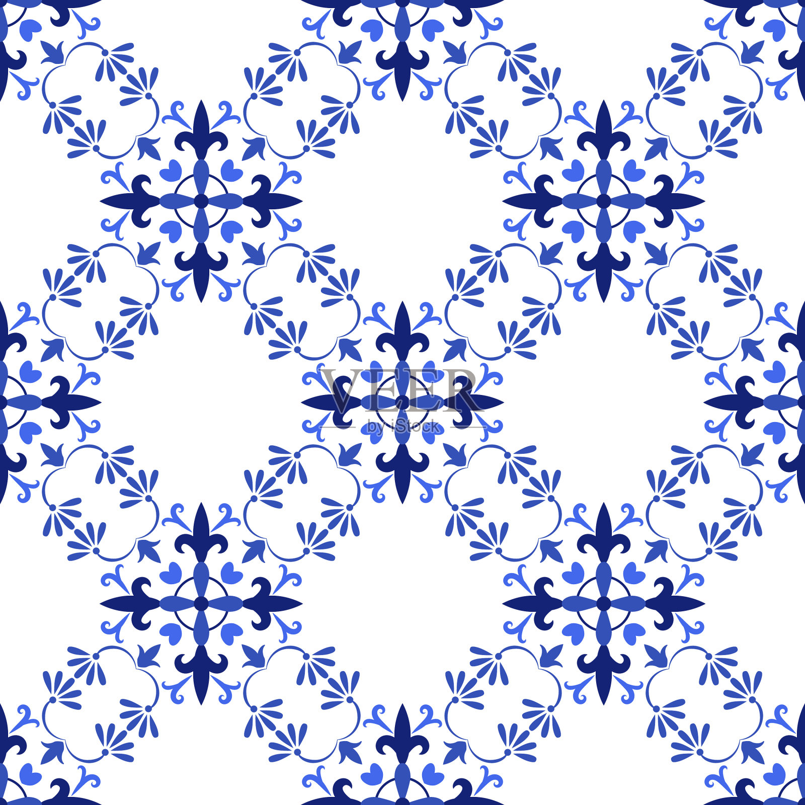 葡萄牙传统装饰瓷砖插画图片素材