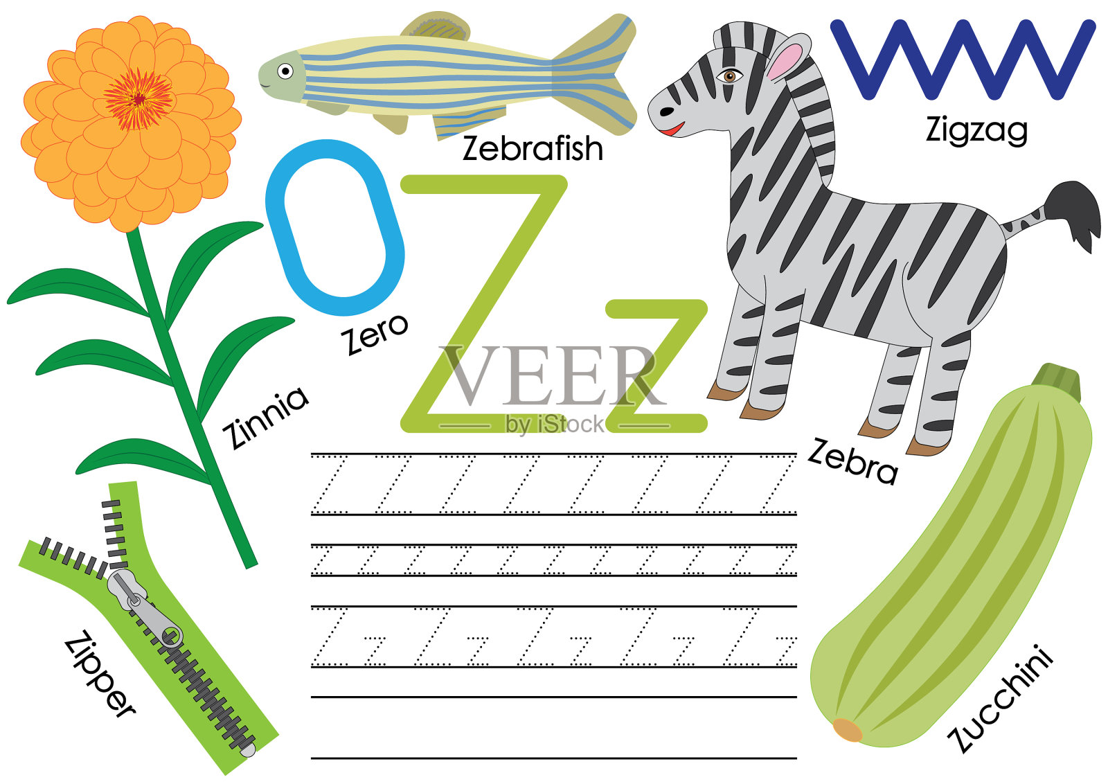 字母z教育适合儿童学习英语设计元素图片